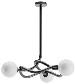 Redo 01-3257 - Lustru pe tijă CONFUSIO, 3xE14/28W/230V, Ø 76 cm, negru