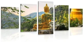 Tablou 5-piese vedere la Buddha de aur