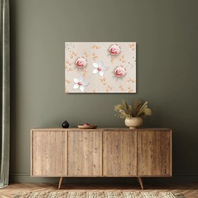 Tablou pe sticlă - Flori de trandafiri (70x50 cm)