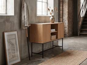 Comoda cu dulapuri VALMOR 90x127 cm, decor stejar