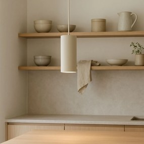 Lampă modernă pandantiv bej GU10 50mm rotundă - Tubo