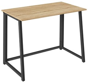 Set pentru birou – birou pliabil ZARIMO 80×40 cm stejar sonoma + scaun de birou AVOLA VELVET gri deschis