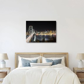 Tablou pe sticlă cu podul Brooklin și New York (70x50 cm)