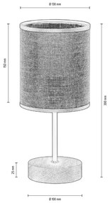 Spot-Light 77771974 - Lampă de masă NEGRO, 1xE27/25W/230V, finisaj stejar