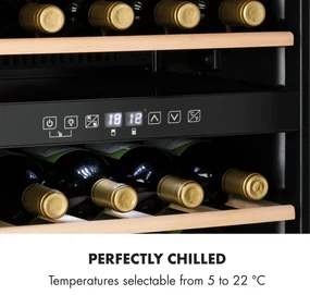 Vinamour 29D, răcitor de vinuri, 2 zone, 80 l, 29 sticle, 5 - 22 °C, control tactil