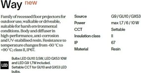 Spot exterior incastrabil IP67 WAY FI D90 ROUND TRIPLE