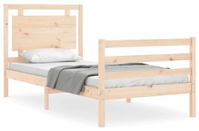 3194016 vidaXL Cadru de pat cu tăblie single, lemn masiv