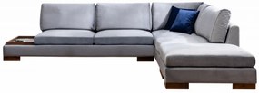 Coltar Tulip Corner Right With Pouf, Gri Inchis