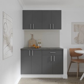 Corp Baza Karo, 2 Usi, Antracit/Alb, 60 x 50 x 80 cm