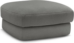 Taburet gri închis cu tapițerie din țesătură bouclé Leonore – Bobochic Paris