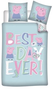 Purcelușa Peppa Best Day husă de pat 140×200cm, 63×63 cm microfibră