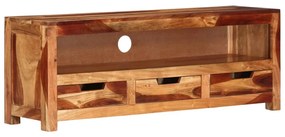 Comoda TV, 110x30x40 cm, lemn masiv de acacia