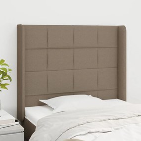 vidaXL Tăblie de pat cu aripioare gri taupe 83x16x118/128 cm textil