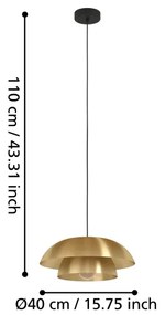 Lustră pe cablu Eglo 900849 CENCIARA 1xE27/40W/230V