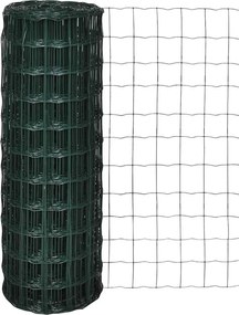 vidaXL Euro gard, verde, 25 x 1,0 m, oțel