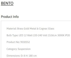 Pendul LED design modern BENTO coniac