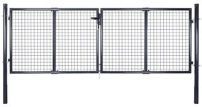 vidaXL Poartă din plasă de grădină, gri, 289x100 cm, oțel galvanizat