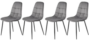 Set 4 scaune K417 velvet gri