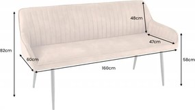 Bancheta tapitata design modern Turin 160cm, microfibra maro