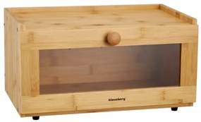 Cutie pentru pâine din bambus cu front acrilic, 35.5×24×18 cm, Klausberg KB-7923