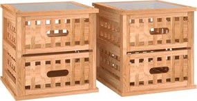 vidaXL Noptiere, 2 buc., 34x34x34 cm, lemn masiv de nuc