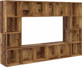 vidaXL Set comodă TV 4 pcs Maro 37 x 37 x 142,5 cm Lemn compozit