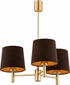 Brilagi - Lustru cu tijă MONTE 3xE27/60W/230V maro/auriu