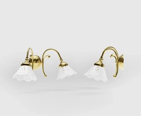 Aplica de perete din alama si abajur ceramic Zefira