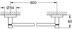 Grohe Essentials Suport prosop baie tip bara 60 cm, nichel mat (brushed nickel)