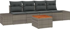 vidaXL Set de canapele pentru grădină 5 pcs Gri poliratan