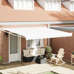 vidaXL Marchiză manuală retractabilă Alb 400x300 cm