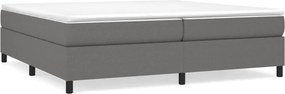 vidaXL Pat box spring cu saltea, gri închis, 200x200 cm, textil