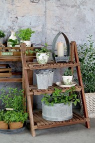 Ghiveci din ceramică cu imprimeu floral, verde, H13/D12 cm, „Laval”
