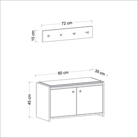 PANTOFAR Zen Shoe Cabinet, Alb, 35x45x80 cm