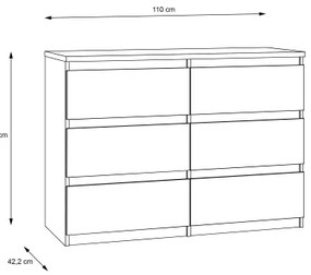 Comodă MAO cu sertare, stejar artisan