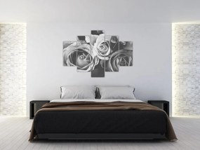 Tablou - Trandafir,alb-negru (150x105 cm)