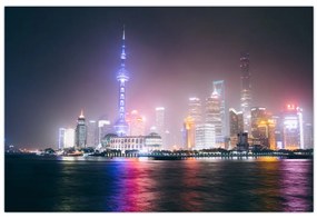 Tabloul Shangai nocturn (90x60 cm)
