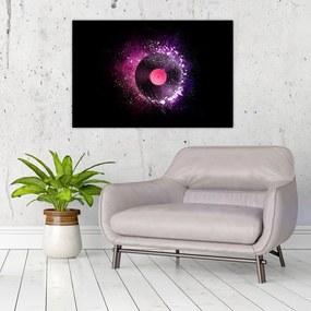 Tablou - Disc de vinil roz-violet (90x60 cm)