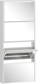 HOMCOM Dulap pentru Pantofi Economizor de Spațiu cu 4 Uși cu Oglindă 63x17x146 cm Alb | Aosom Romania