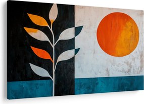 Tablou - Abstracție cu plantă și soare (90x60 cm)