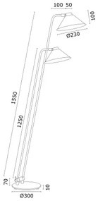 Lampadar GABIAN 2xE27/15W/230V negru Argon 7075