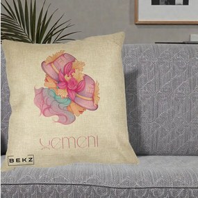 Perna Personalizata Zodie Gemeni, 40x40 cm, Crem, Husa Detasabila, Perna Inclusa, BEKZ®