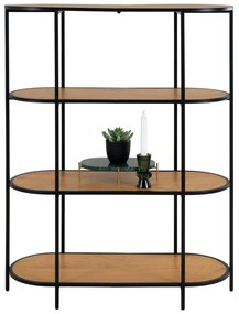 Bibliotecă neagră cu aspect de lemn de stejar 36x111 cm Vita - House Nordic