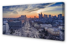 Tablouri canvas Varșovia zgârie-nori Apus de soare