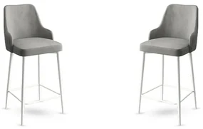 Set de scaune de bar Enox Grey and White, 2 buc., 2 buc.