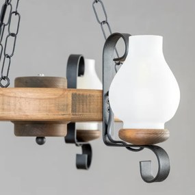 Lustră pe lanț Brilagi ROATA 3xE14/40W/230V fag