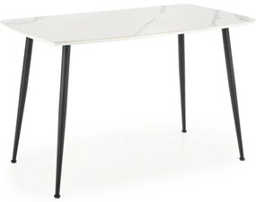 Masă de dining ALARA, finisaj marmură albă/negru