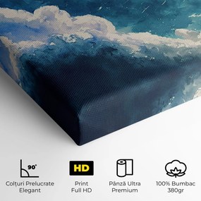 Tablou Canvas, 20x30cm, Dormitor si Living, Peisaje, Nori, White Blue Clouds Art