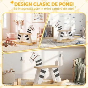 AIYAPLAY Cal Balansoar pentru Copii 1,5-3 Ani, cu Bază Lată, din MDF și Placaj Multistrat, 68x26x53cm, Multicolor | Aosom Romania