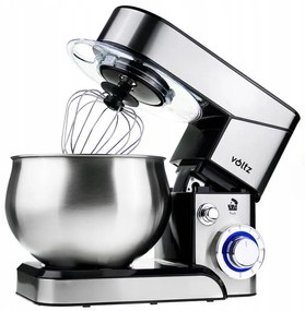 Mixer planetar Voltz V51115F, 1600W, Tot metal, 5 litri, 6 viteze, LED, Otel inoxidabil
